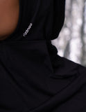 Hijab sport noir - Détail logo / Modest sportswear