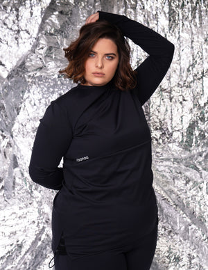 Modest sportswear / Haut long sport femme - tunique sport pour femme pudique -  Tunique grandes tailles - Noir